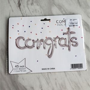 Congrats Foil Silver Balloons Party Engagement Graduation Event NWT 45"
